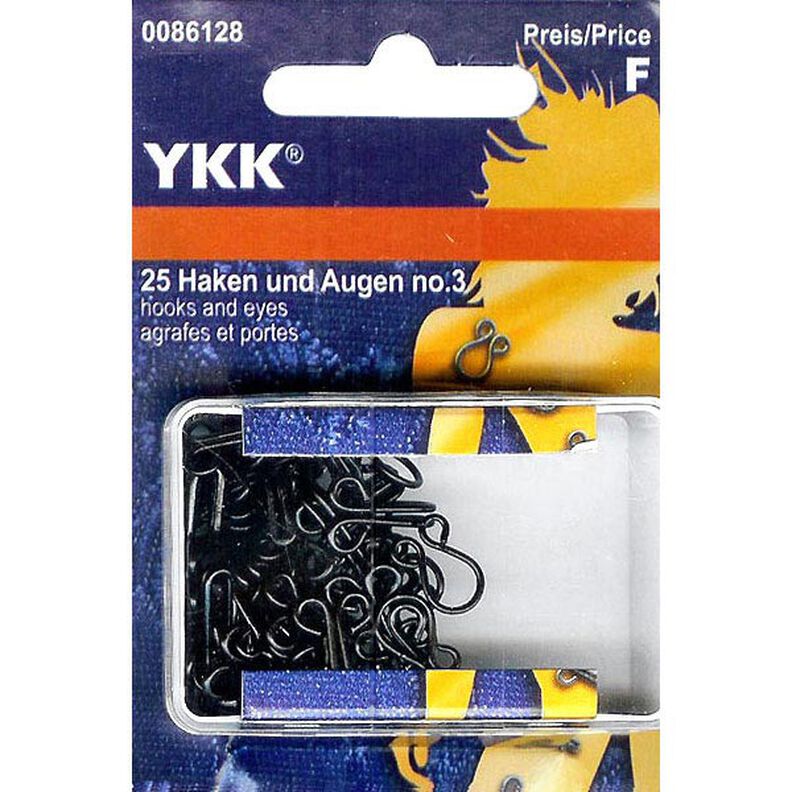 Hooks and eyes for dresses 1 – black | YKK,  image number 1