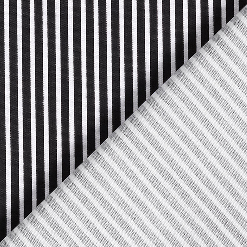 Cotton Poplin Stripes – black/white,  image number 4