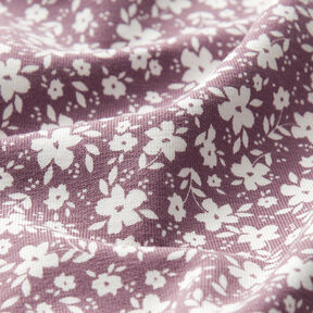 Cotton Jersey bi-colour flowers – dark dusky pink, 