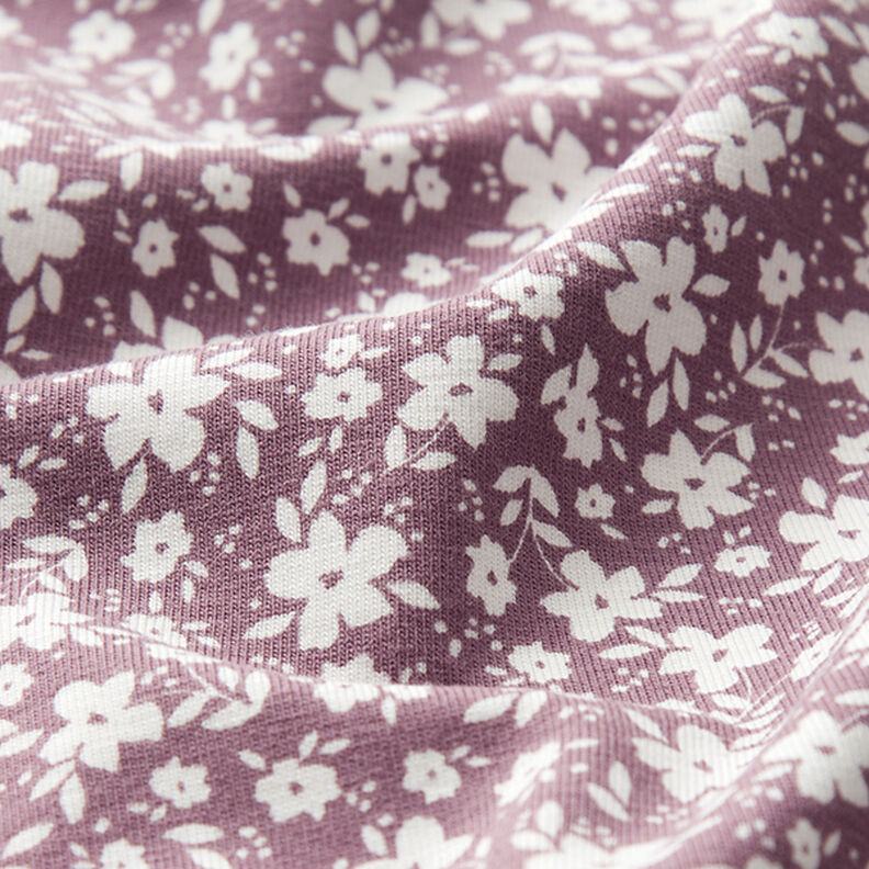 Cotton Jersey bi-colour flowers – dark dusky pink,  image number 2