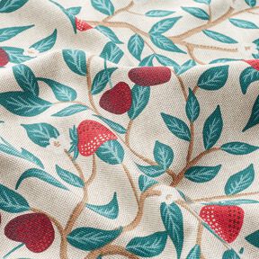 Decor Fabric Half Panama sweet fruits – natural/petrol, 