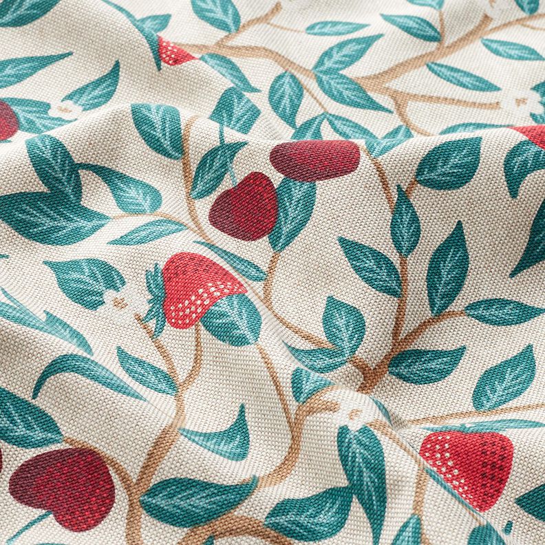 Decor Fabric Half Panama sweet fruits – natural/petrol,  image number 2