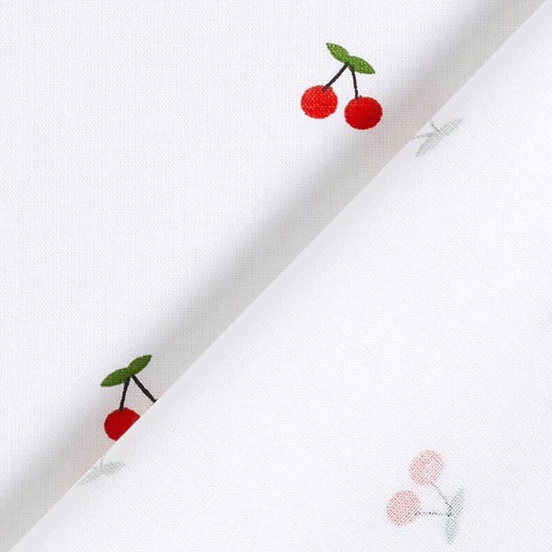 Cotton Poplin cherries – white,  image number 4