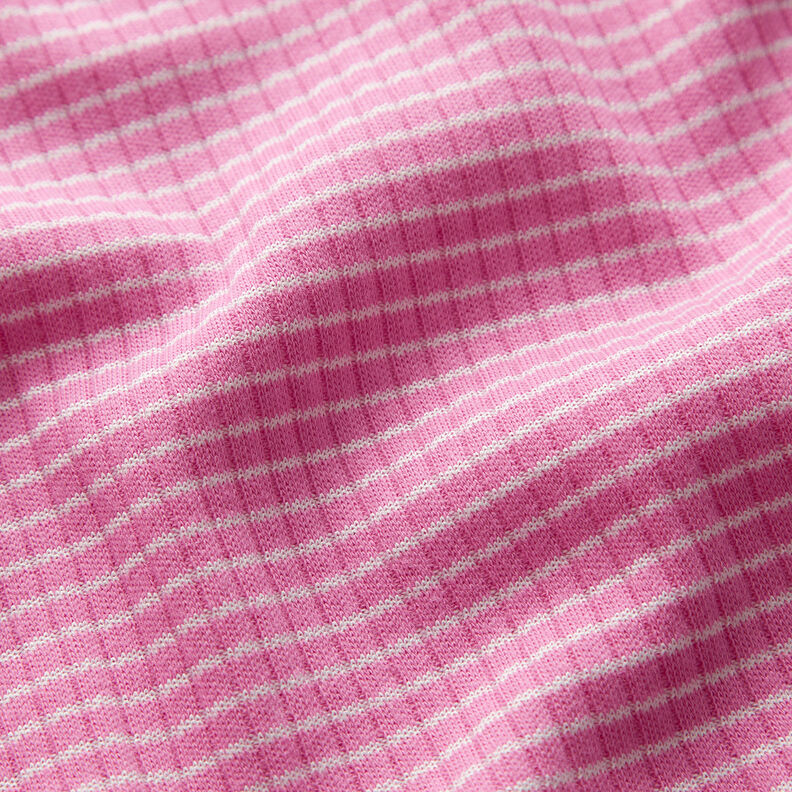 Ribbed Jersey Mini stripes – pink/white,  image number 2
