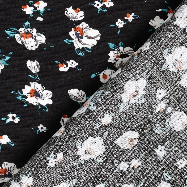 Viscose fabric flower shower – black, image number 4