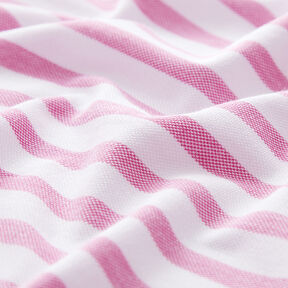 Piqué jersey stripes – white/pink, 