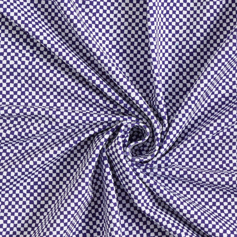GOTS Cotton Jersey Mini Check | TCC x LOOKS by Wolfgang Joop – blue lilac/white,  image number 5