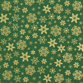 Cotton Poplin Snow Crystals – green/gold, 