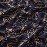 viscose fabric Art Deco Birds – midnight blue/sand,  thumbnail number 2