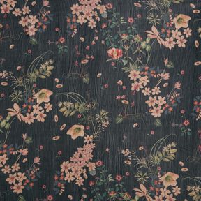 Chiffon flower meadow – black | Remnant 90cm, 