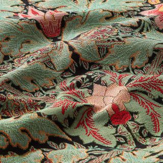 Decor Fabric Tapestry Fabric large floral ornament – dark green/light green, 