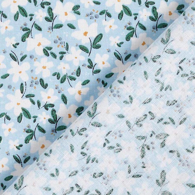 Delicate flowers organic cotton poplin – sky blue,  image number 4