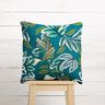 Decor Fabric Panama intertwined leaves – petrol/mustard,  thumbnail number 7