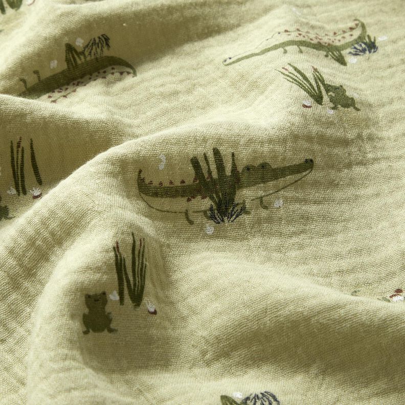 Double Gauze/Muslin crocodiles and frogs – reed,  image number 2