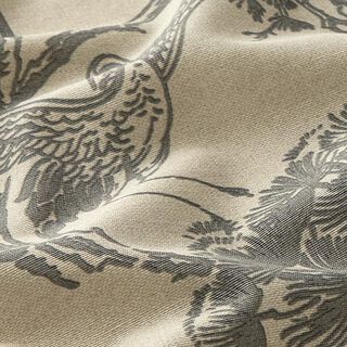 Decor Fabric Canvas Chinese Crane – sand/grey, 