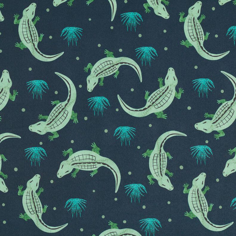 Softshell Crocodiles Digital Print – midnight blue,  image number 1