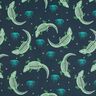 Softshell Crocodiles Digital Print – midnight blue,  thumbnail number 1