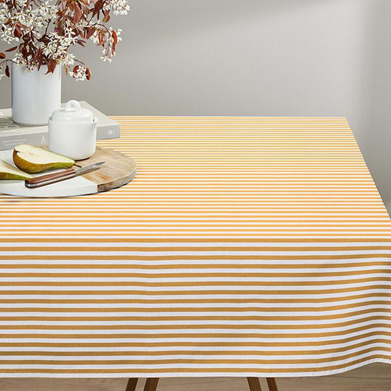 Decor Fabric Half Panama Vertical stripes – light orange/white,  image number 8