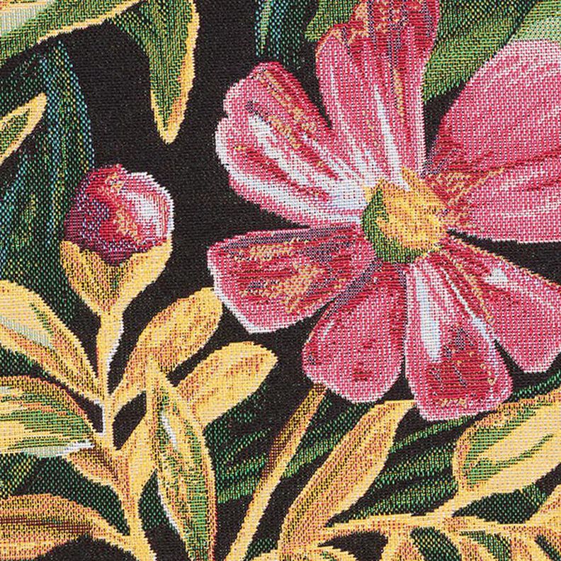 Decor Fabric Tapestry Fabric Blossoms – black/green,  image number 9