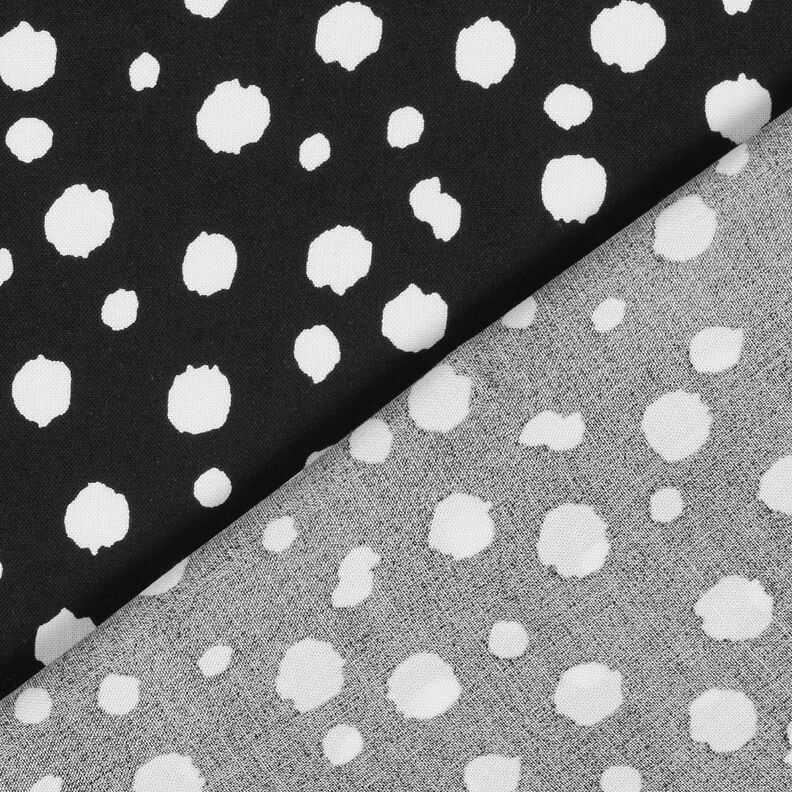Irregular dots viscose fabric – black/white,  image number 4