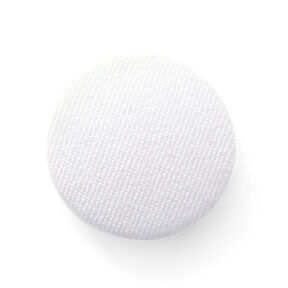 Covered button, Bi-Stretch Gabardine – white, 