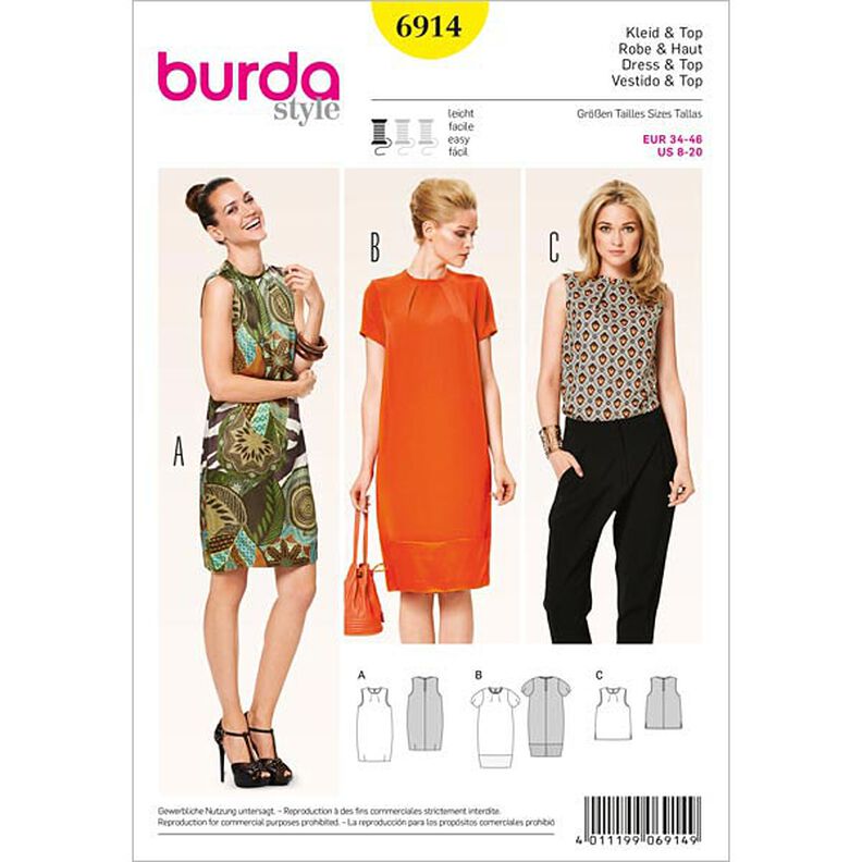 Dress / Top – neck folds, Burda 6914,  image number 1
