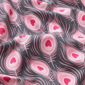 Cotton Jersey Peacock | Stoff&Liebe – slate grey/intense pink, 