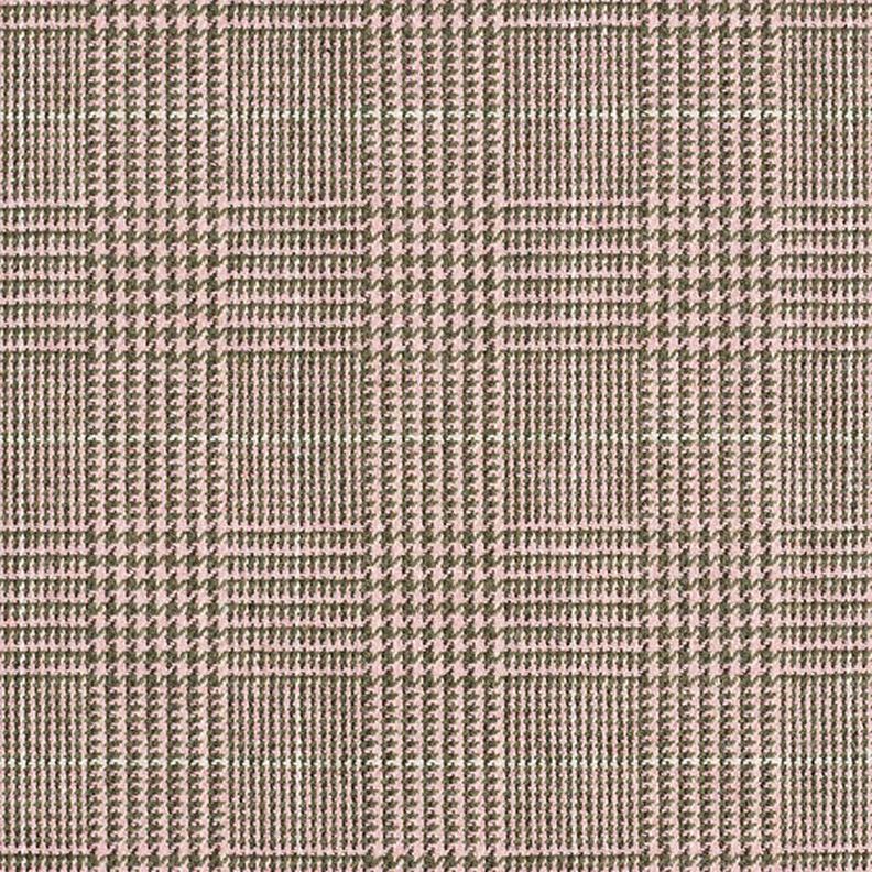 Glen Plaid Wool Fabric – pink/khaki,  image number 1