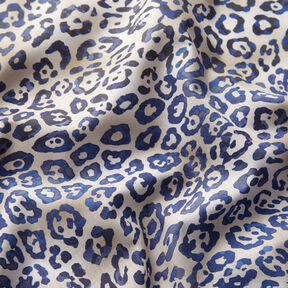 GOTS Cotton Poplin Leopard print | TCC x LOOKS by Wolfgang Joop – indigo/light taupe, 