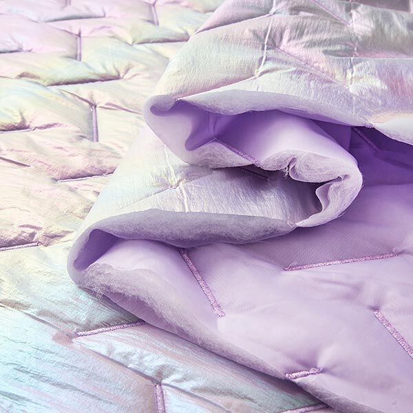 Quilted Fabric diagonal pattern, iridescent – pastel mauve,  image number 5