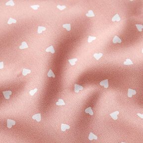 Scattered hearts organic cotton poplin – dusky pink, 