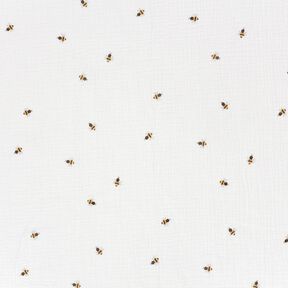 Double Gauze/Muslin Little Bees – offwhite/gold, 