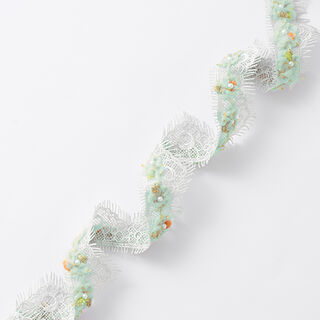 Lace Trim Tulle Flowers [30 mm] – light grey, 