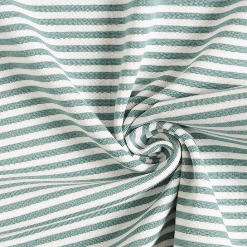 Tubular ribbing for cuffs narrow stripes – reed/white,  image number 3