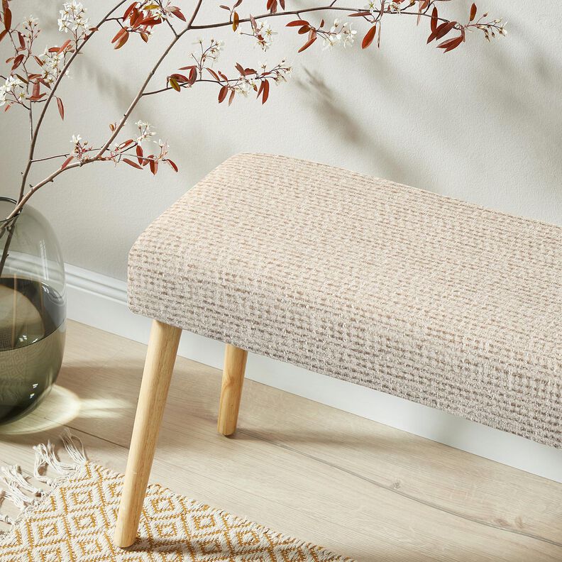Upholstery Fabric colourful bouclé look – light beige/cashew,  image number 5