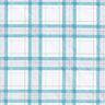 Tartan check cotton fabric – white/turquoise,  thumbnail number 1