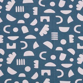 Alpine Fleece Abstract shapes  – denim blue/pastel mauve, 