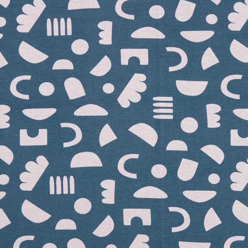 Alpine Fleece Abstract shapes  – denim blue/pastel mauve,  image number 1