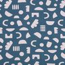 Alpine Fleece Abstract shapes  – denim blue/pastel mauve,  thumbnail number 1