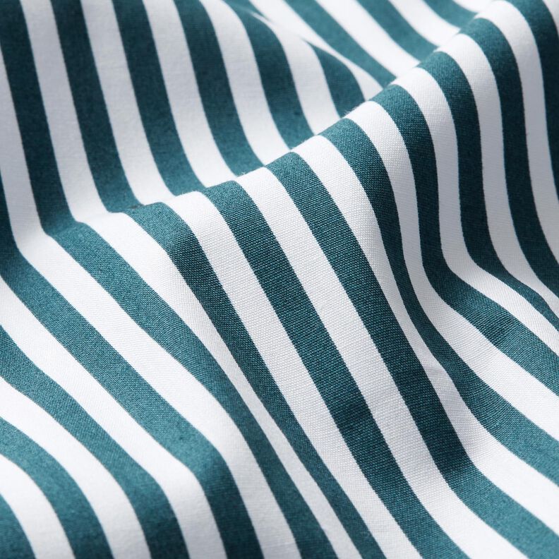 Cotton Poplin narrow stripes – blue spruce/white,  image number 2