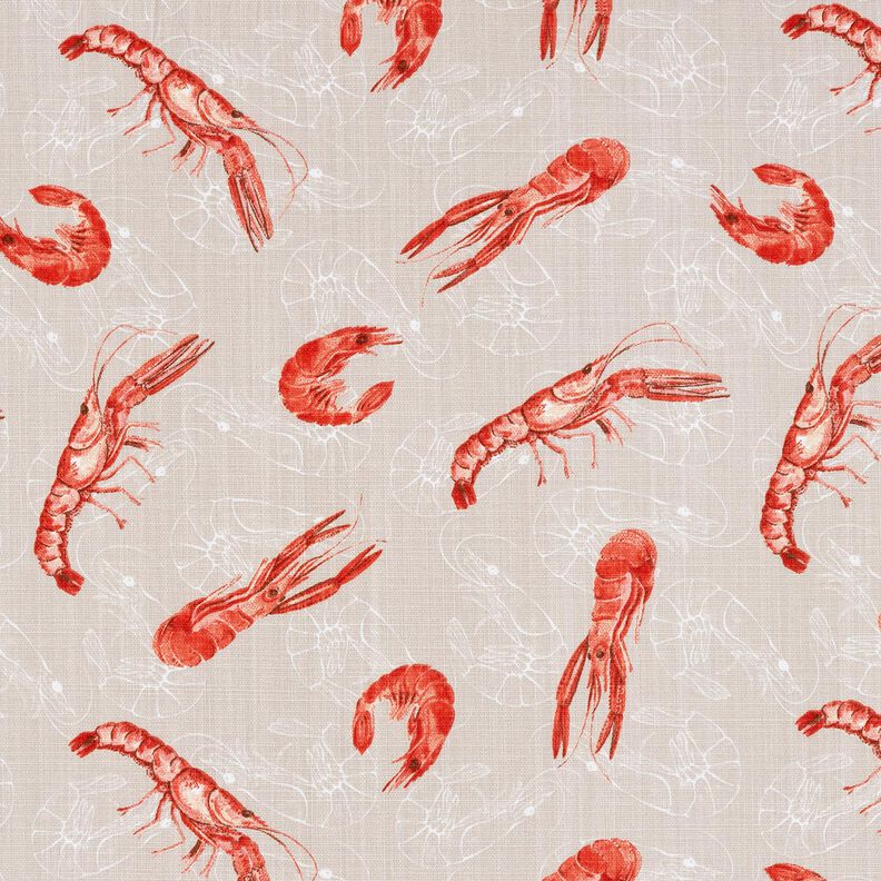 Decor Fabric Panama king prawns – cashew/fire red,  image number 1