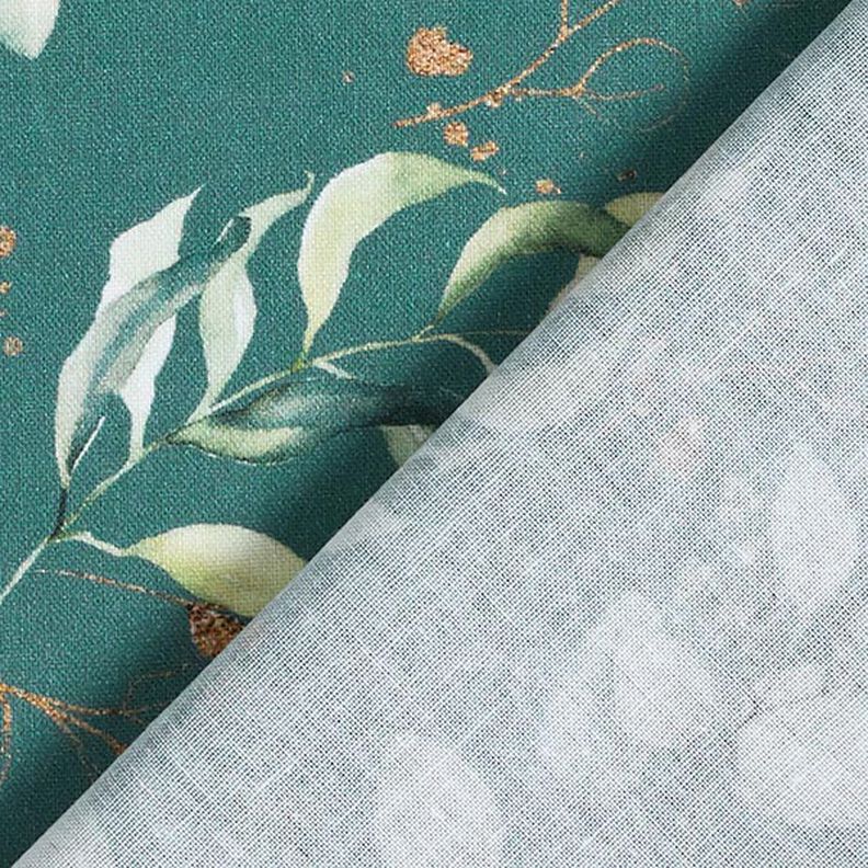 Cotton Poplin Digital Print Eucalyptus – petrol,  image number 4