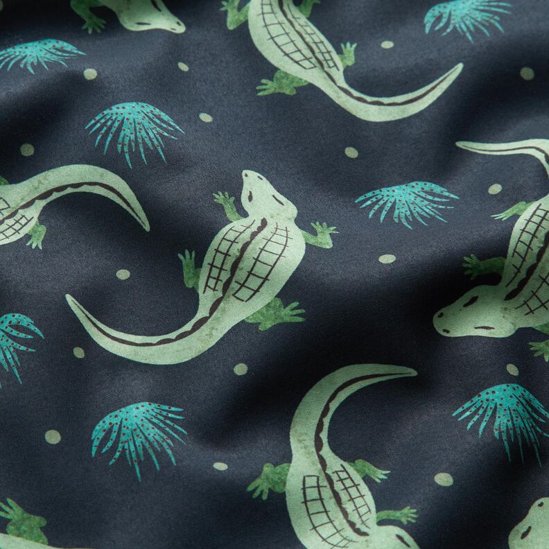 Softshell Crocodiles Digital Print – midnight blue,  image number 2