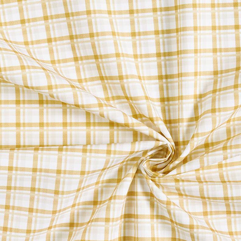 Double Check Cotton Poplin – white/mustard,  image number 3