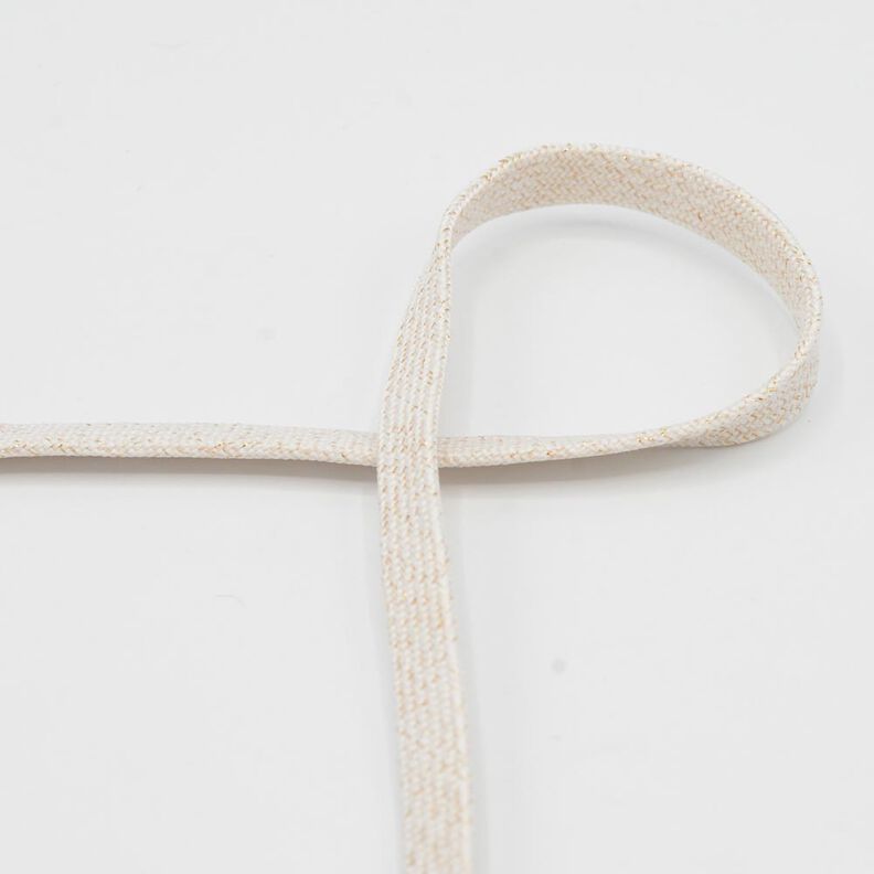 Flat cord Hoodie Lurex [8 mm] – natural/metallic gold,  image number 1
