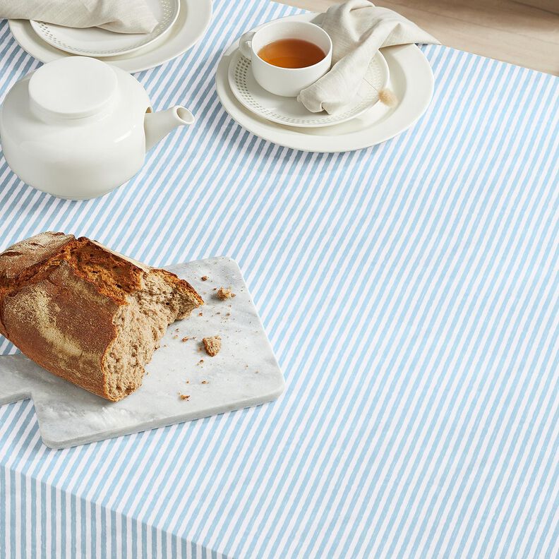 Cotton Cretonne casual stripes – light blue/white, image number 6