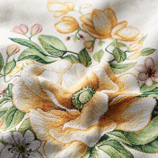Decorative Panel Tapestry Fabric Big Flowers – beige/yellow, 