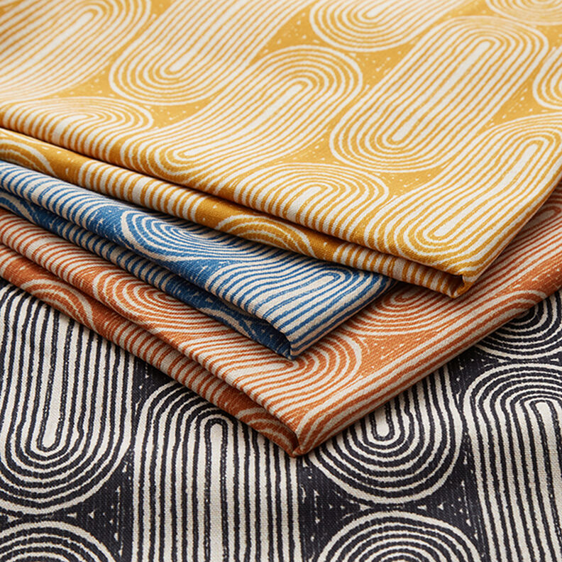 Decor Fabric Half Panama Arches – terracotta/natural,  image number 5