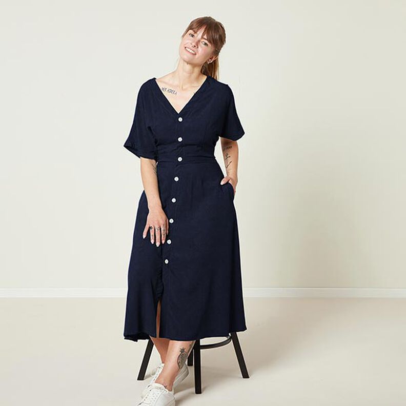 Viscose Linen Blend Plain – navy blue,  image number 6