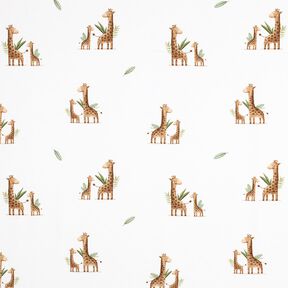 GOTS Cotton Jersey giraffe family Digital Print | Poppy Fabrics – white/light brown, 
